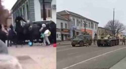 Wojna na Ukrainie. Władze Kupjanska oddały miasto Rosjanom. Ludzie wyszli na ulice