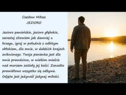 Jezioro Czesław Miłosz Poezje Wiersze | Poezja Dla Duszy