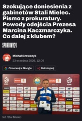 Rezygnacja Prezesa Stali Mielec, w tle prokuratura