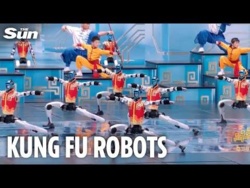 Chińskie roboty w pokazie Kung Fu z okazji Chińskiego Nowego Roku