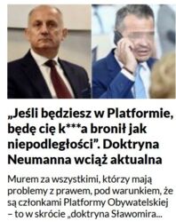 Afery toczą PO, swoich bronią jak niepodległości. Tam dalej obowiązuje „doktryna Neumanna”