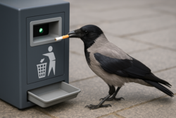 W Szwecji ptaki sprzątają miasta. Kawki uczą się zbierać śmieci w zamian za jedzenie