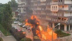 Uszkodzony rurociąg w centrum Wrocławia. Płomienie sięgały 20 metrów