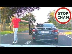 Zablokował drogę i prawie wszedł pod ciężarówkę