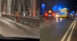 Nagi student z Zimbabwe na moście w Toruniu. Jest wniosek o deportację