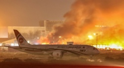 Dhaka. Ogromny pożar lotniska. Terminal w ogniu