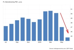 Polski przemysł “gwałtownie się kurczy”. Najostrzejszy spadek produkcji od blisko 3 lat