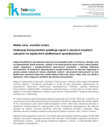 Federacja Konsumentów - raport z badań towarów dostępnych na Shein pod kątem zawartości toksycznych metali