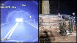 Lubuskie. Pościg zakończony dachowaniem. Policja publikuje film ku przestrodze