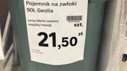 "Kupując ten produkt finansujesz ludobójstwo w Ukrainie". Happening w sieci Leroy Merlin