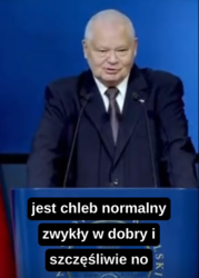 Adam Glapiński o tym jaki je chleb, na konferencji prasowej Narodowe Banku Polskiego