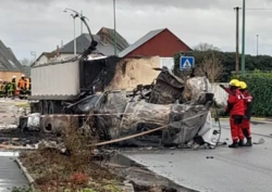 Eksplozja ciężarówki do przewozu żywych ryb - kierowca zginął na miejscu