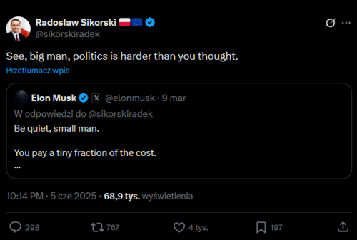 #geopolityka #heheszkipolityczne #wiadomosciswiat Jest już reakcja Radka Sikorskiego na rozdźwięk między Trumpem, a - Fly_agaric - Hejto.pl