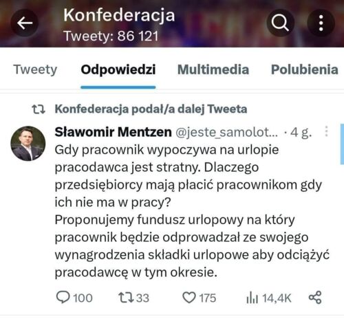 Konfederacja na Twitterze podaje dalej fejkowy wpis z fejk konta Mentzena. Poważna partia XD ﻿#bekazkonfederacji﻿ - Wyrocznia - Hejto.pl
