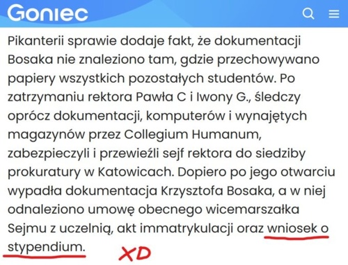Beka z Bosaka, który nie tylko kłamał na temat studiów w collegium humanum, ale też chciał za to stypendium xDDD - maximilianan - Hejto.pl