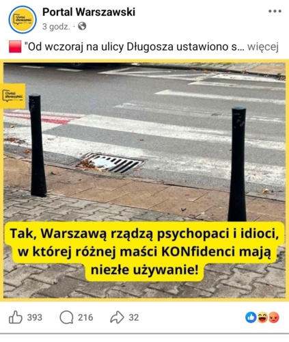 Kto to widział zagrodzić słupkami przejście dla pieszych heheszki #prawojazdy #polskiedrogi - radziol