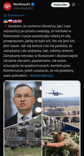 Myślicie, że kiedy Duda zacznie krzyczeć "to nie nasza wojna"? #polityka - maximilianan - Hejto.pl