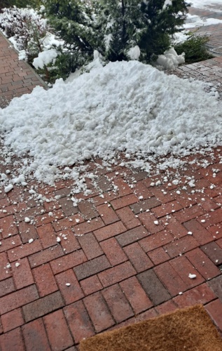 #zimakurwazima ale walnęło śniegiem z dachu, mam nadzieję że #kot tam akurat nie przechodził - PlatynowyBazant - Hejto.pl