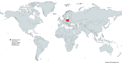 #bekazpisu #polityka Kraje, z których były premier próbował dostać się na Capitol Hill, na podstawie jego strony - object - Hejto.pl