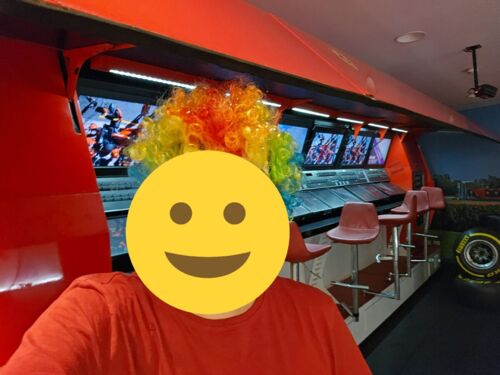 Pozdrowienia z cyrku 😎 #f1 #formula1 Tak przywiozłem z Polski perukę clowna żeby odwalić tą żenadę xD - Vakarian - Hejto.pl