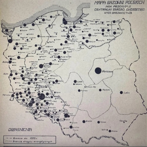 Mapa gazowni polskich. Aż razi po oczach. Polexit to jest to czego nam trzeba. Mapa mogła powstać tylko w 1945 roku - alaMAkota - Hejto.pl