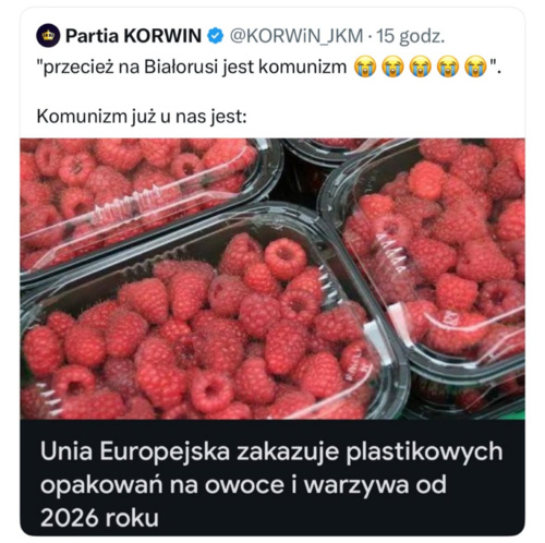 bardziej ekologiczne opakowania to literalnie komunis #polityka #bekazkonfederacji - festiwal_otwartego_parasola - Hejto.pl