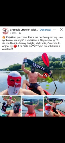 Kibice #cracovia pozdrawiają kibiców #wislakrakow Skąd się biorą tacy podludzie? #patologiazmiasta #bekazpodludzi - DerMirker - Hejto.pl