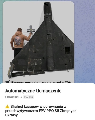 Dron do zwalczania celów powtrznych STING (ten mały wariat) vs Shahed :wink: #ukraina #wojna #rosja #drony - Mikuuuus - Hejto.pl