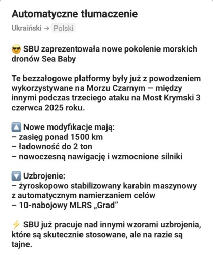 Nowe ulepszone drony morskie Sea Baby :smiling_imp: Filmik opublikowany przez Służbę Bezpieczeństwa - Mikuuuus - Hejto.pl