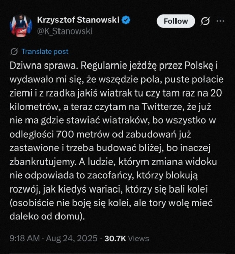 Pewnie dlatego, Krzysiu, że 700 metrów to znacznie więcej niż ci się wydaje i te "puste pola" są nadal - maximilianan - Hejto.pl
