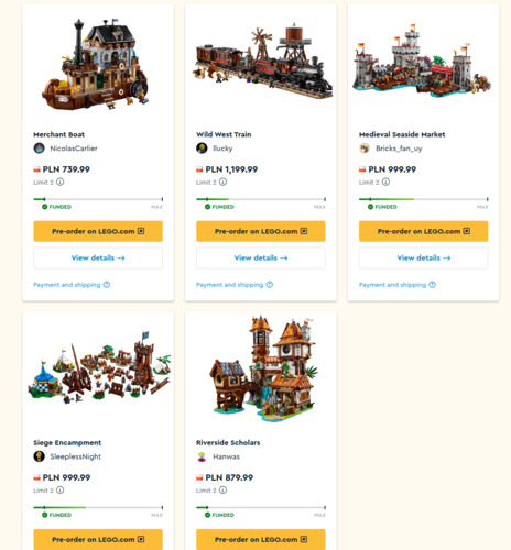 4 seria Bricklink Designer Program i nic się nie zmienia. Zawsze Zamki znikają jako pierwsze :grinning: #lego - damw - Hejto.pl