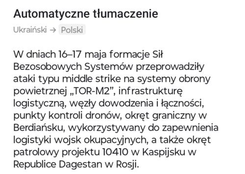 16.05.2026/17.05.2026 Filmik opublikowany przez Dowództwo Sił Systemów Bezzałogowych Sił Zbrojnych - Mikuuuus - Hejto.pl