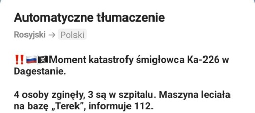 Dagestan Minus Ka-226. Filmik od kacapów https://streamable.com/37xd1c #ukraina #wojna #rosja #wideozwojny - Mikuuuus - Hejto.pl