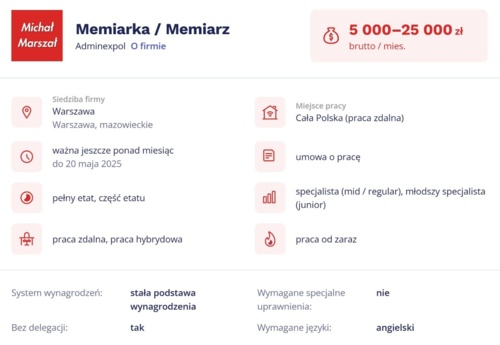 Macie, bierzcie, aplikujcie... :stuck_out_tongue: #memy #praca - razALgul - Hejto.pl