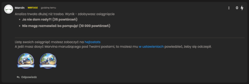 Dzień dobry się z Państwem, Widzę, że @Marvin już rozdaje pierwsze odznaki :sports_medal:, więc pozwolę sobie - fonfi - Hejto.pl