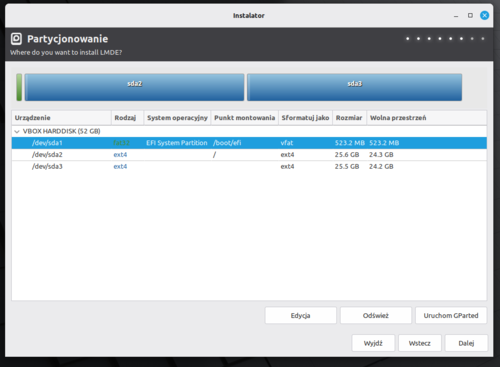 Instalacja Linux, Bios w trybie UEFI, Więc mam: sda1 /boot sda2 /root sda3 /home Okej to mój docelowy układ. Może - Marchew - Hejto.pl