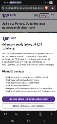 Nie chcesz ciasteczek to płać! Ciekawe co za furtkę znaleźli na wp.pl Mam nadzieję, że ktoś ich jednak za to - Earl_Grey_Blue - Hejto.pl