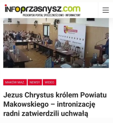 Jezus właśnie dlatego umarł na krzyżu, żeby móc zostać królem powiatu Makowskiego. polityka #bekazkatoli - maximilianan - Hejto.pl