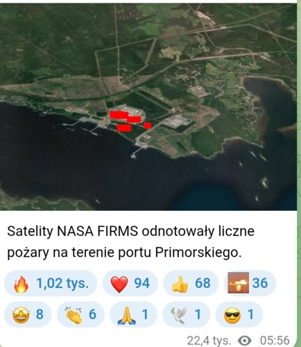Dzień dobry! Dronopad Ukrainy zawitał dziś w naftoporcie Rosji w Primorsku na Morzu Bałtyckim. Trafił w zbiorniki - alaMAkota - Hejto.pl